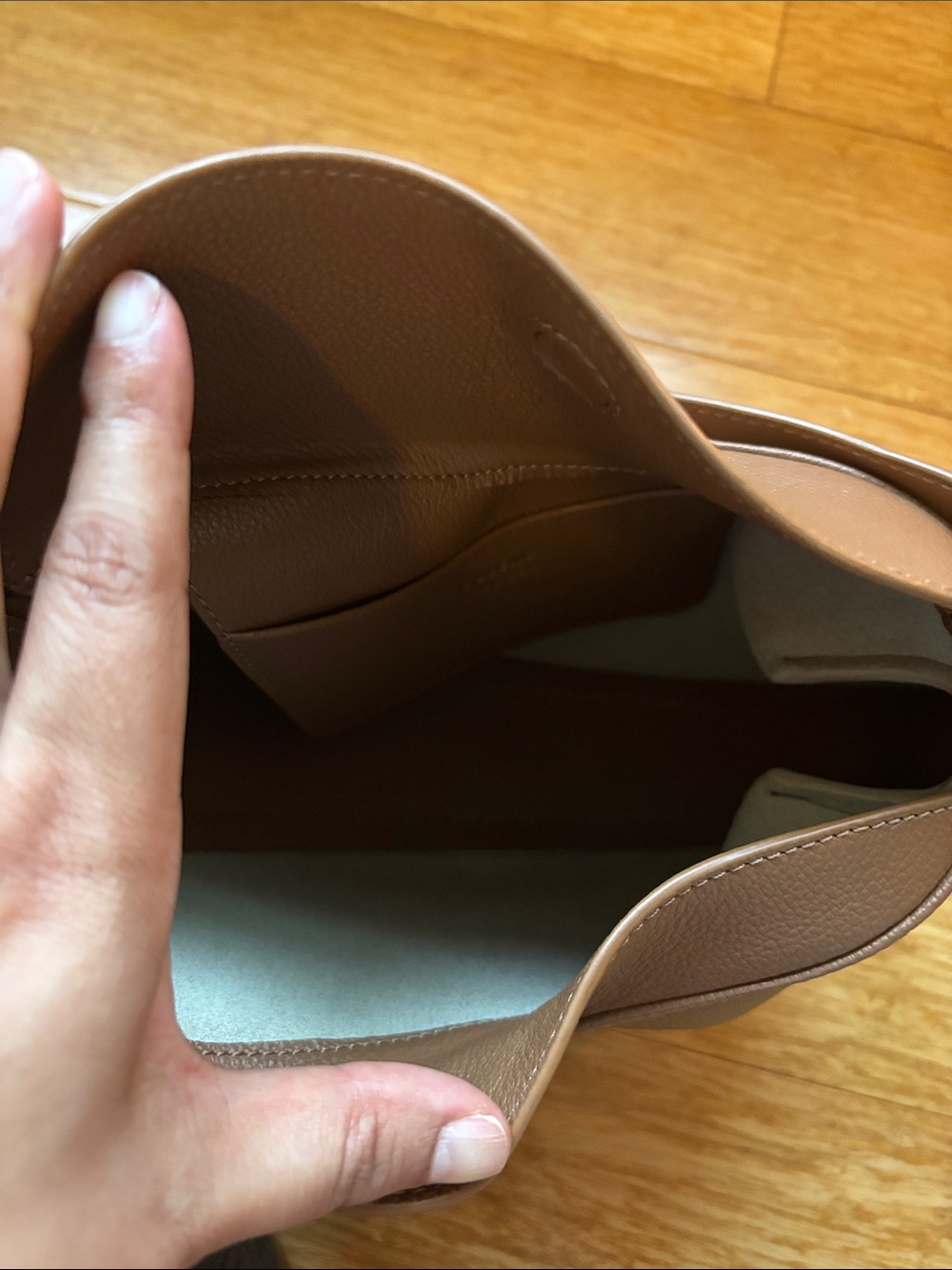 Polene Brown Pebbled Leather Crossbody Bag - Picture 5 of 8